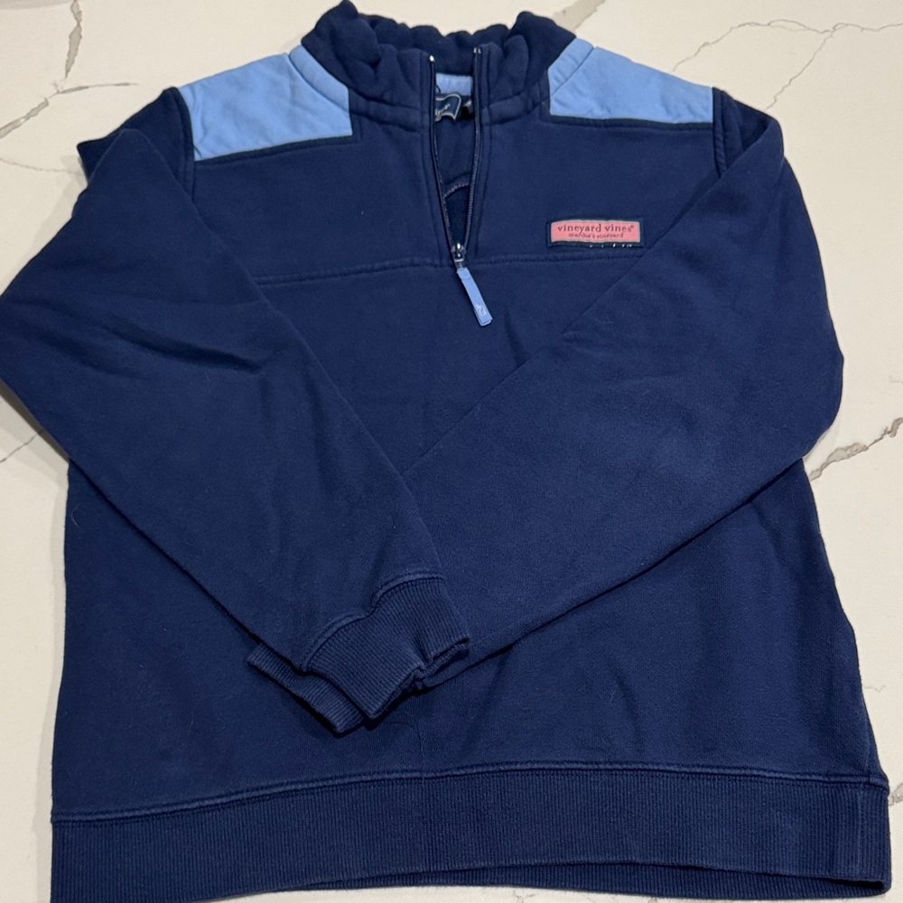 Vineyard Vines girls Navy Sweater quarter zip large